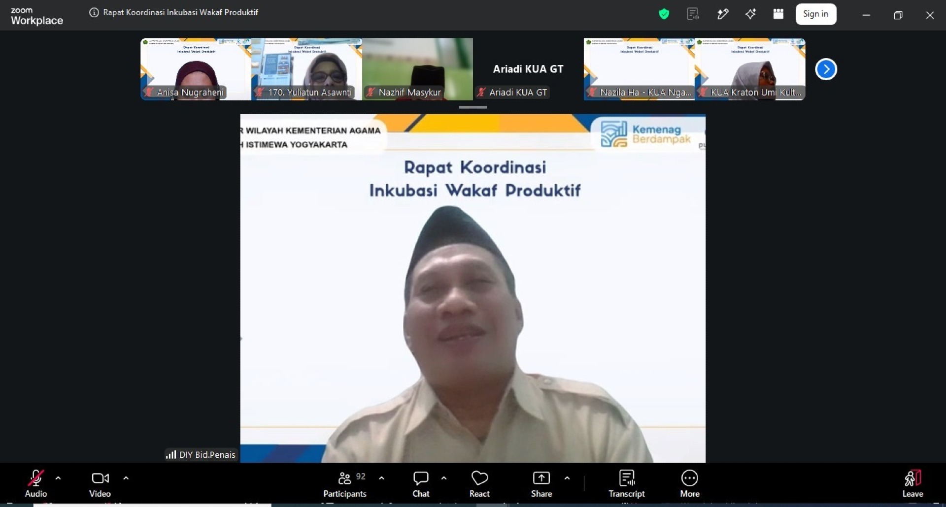 BWI DIY Ikuti Diseminasi Program Inkubasi Wakaf Produktif