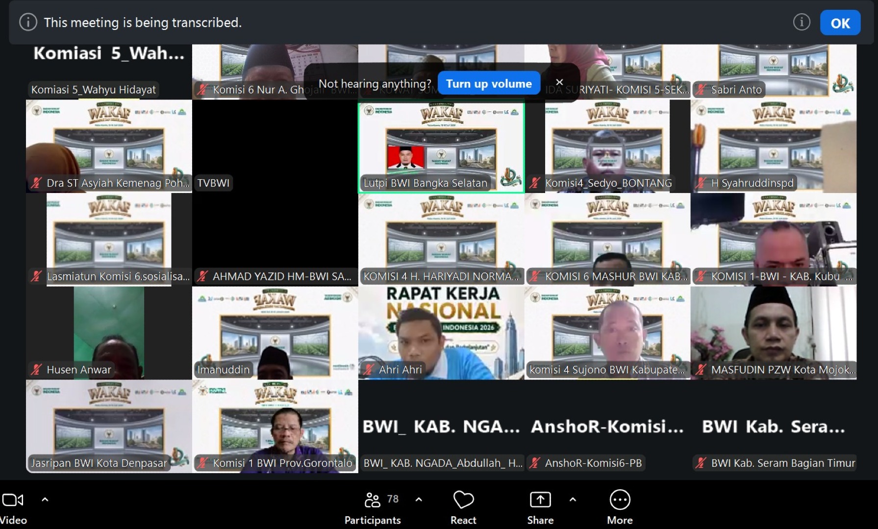 Ketua BWI DIY Ikuti Rakernas BWI Tahun 2026 Secara Daring