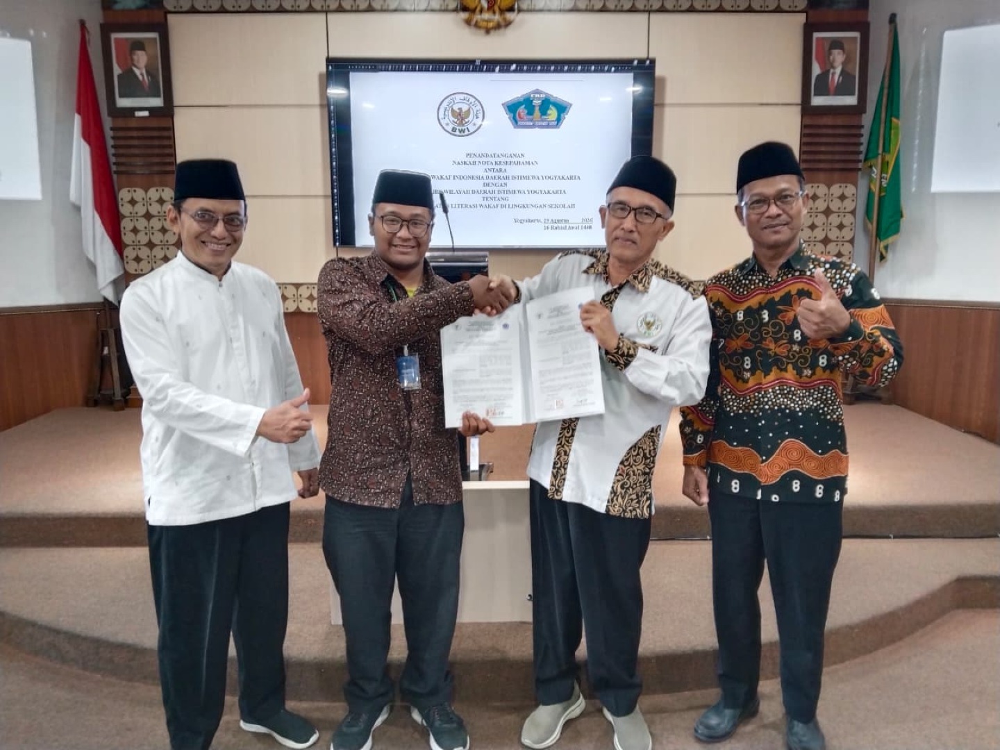 BWI DIY dan ROHIS Pimpinan Wilayah DIY Tandatangani MoU, Perkuat Literasi Wakaf di Kalangan Siswa
